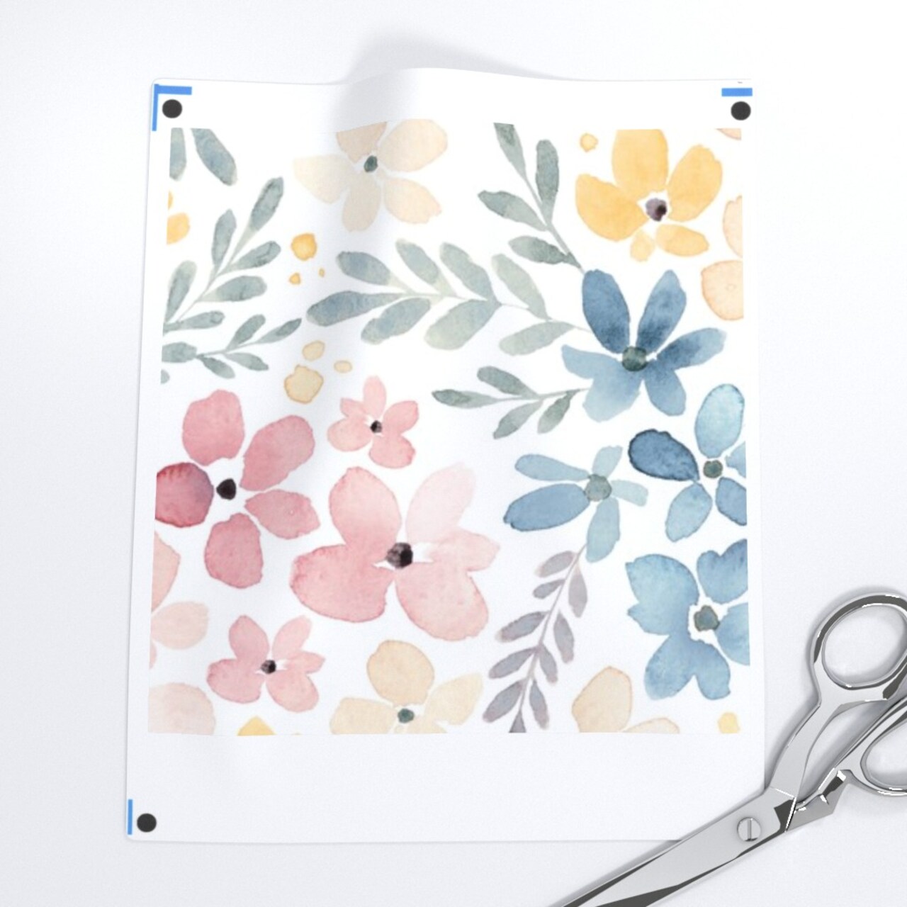 Whimsical Floral Watercolor Flowers Nature Botanical Pink Blue Pastel Spring Custom Removable Wallpaper by Spoonflower Peel & Stick Wallpaper 2FT Wide